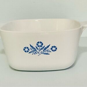 Corningware White and Blue Floral Serveware 1 3/4 Qt.